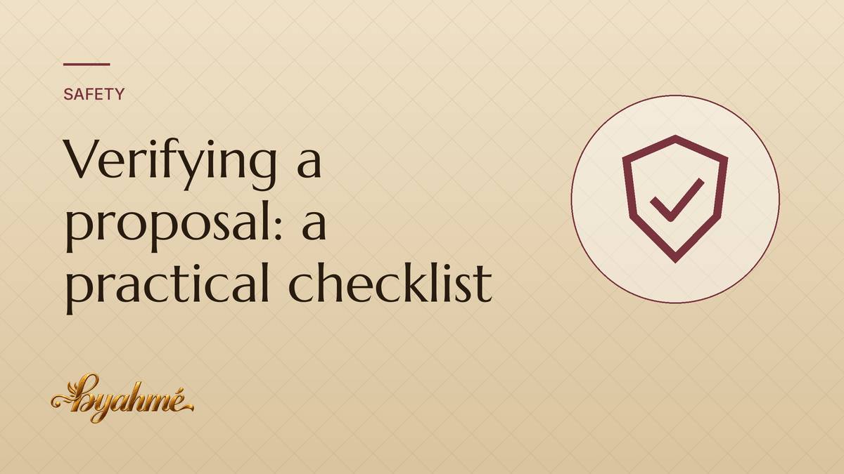 Verifying a proposal: a practical checklist