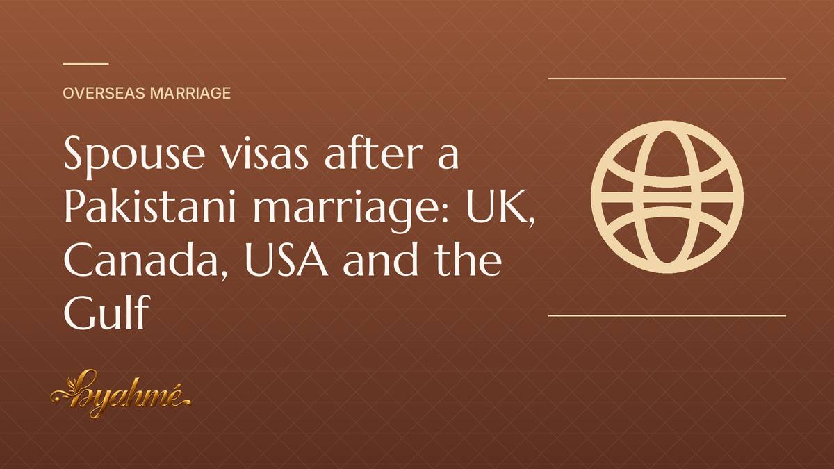 Spouse visas after a Pakistani marriage: UK, Canada, USA and the Gulf